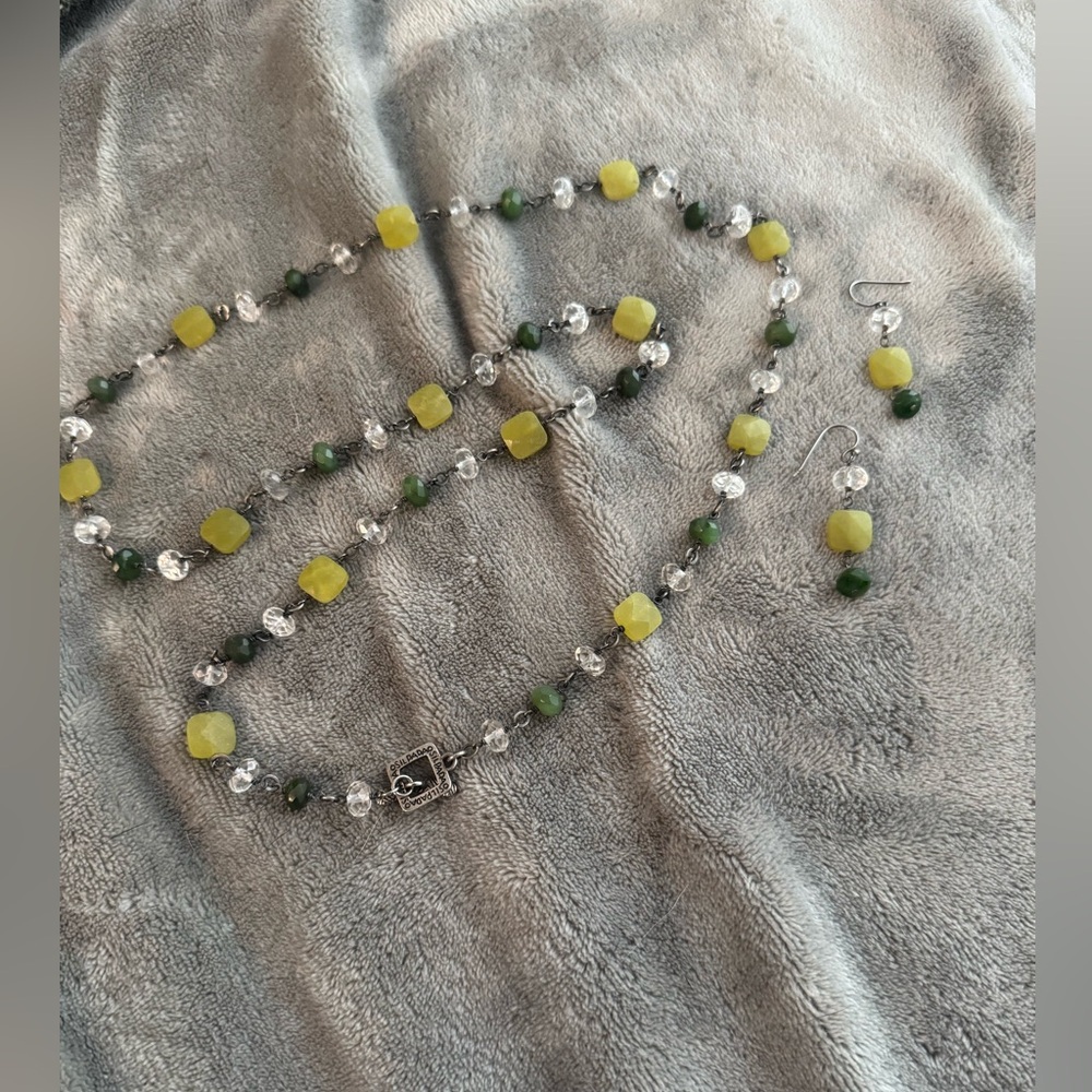 Silpada Green and Yellow Beaded Necklace
